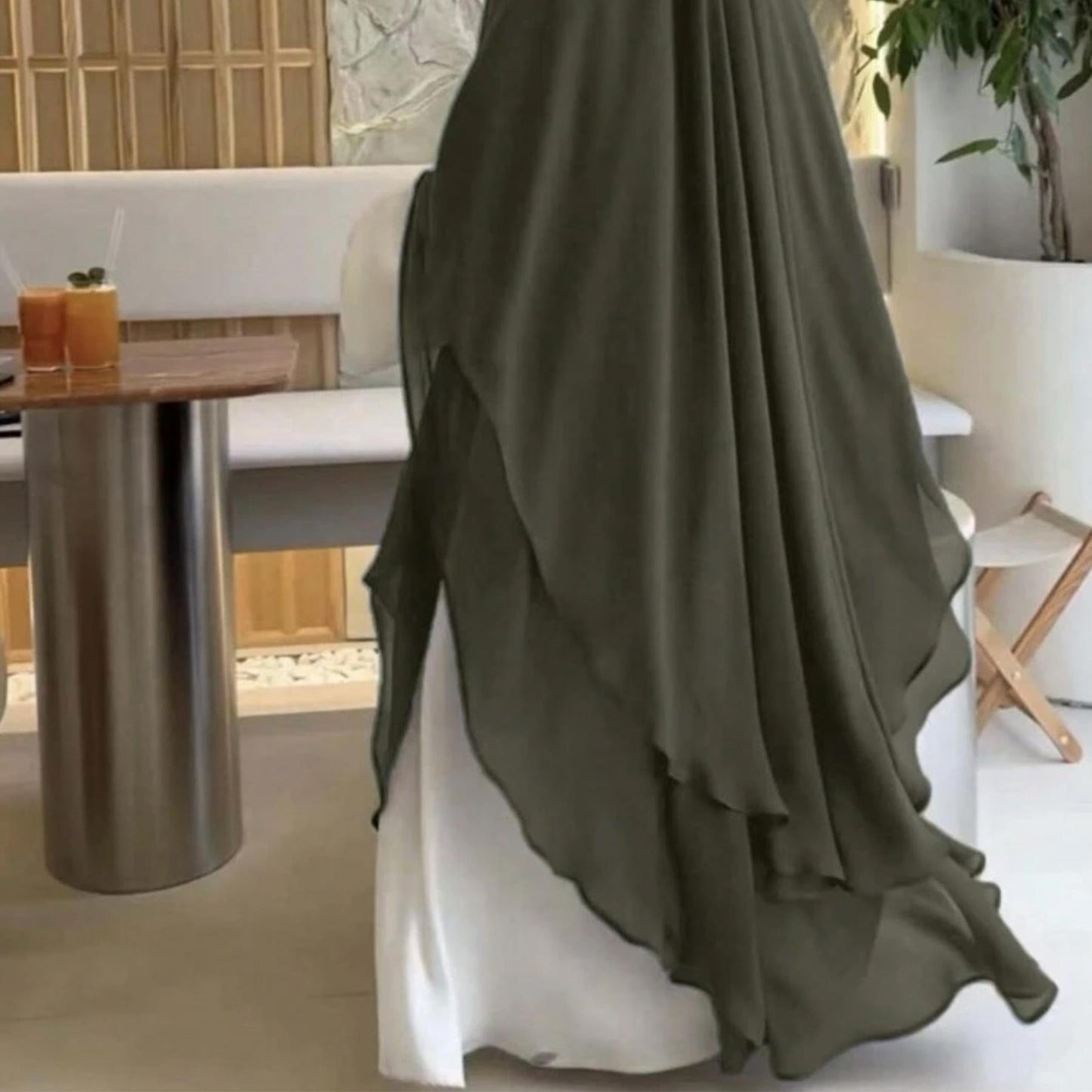 HAYA HAYA1000 Double Layered Chiffon Large Swing Headscarf