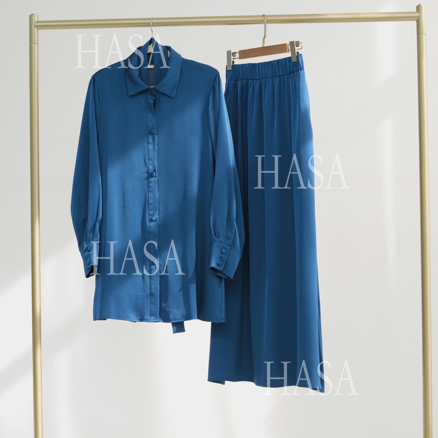 HA5874 Gentle Lace-up Two-piece Suit, Simple Texture, First Choice for Daily Wear abaya girl
