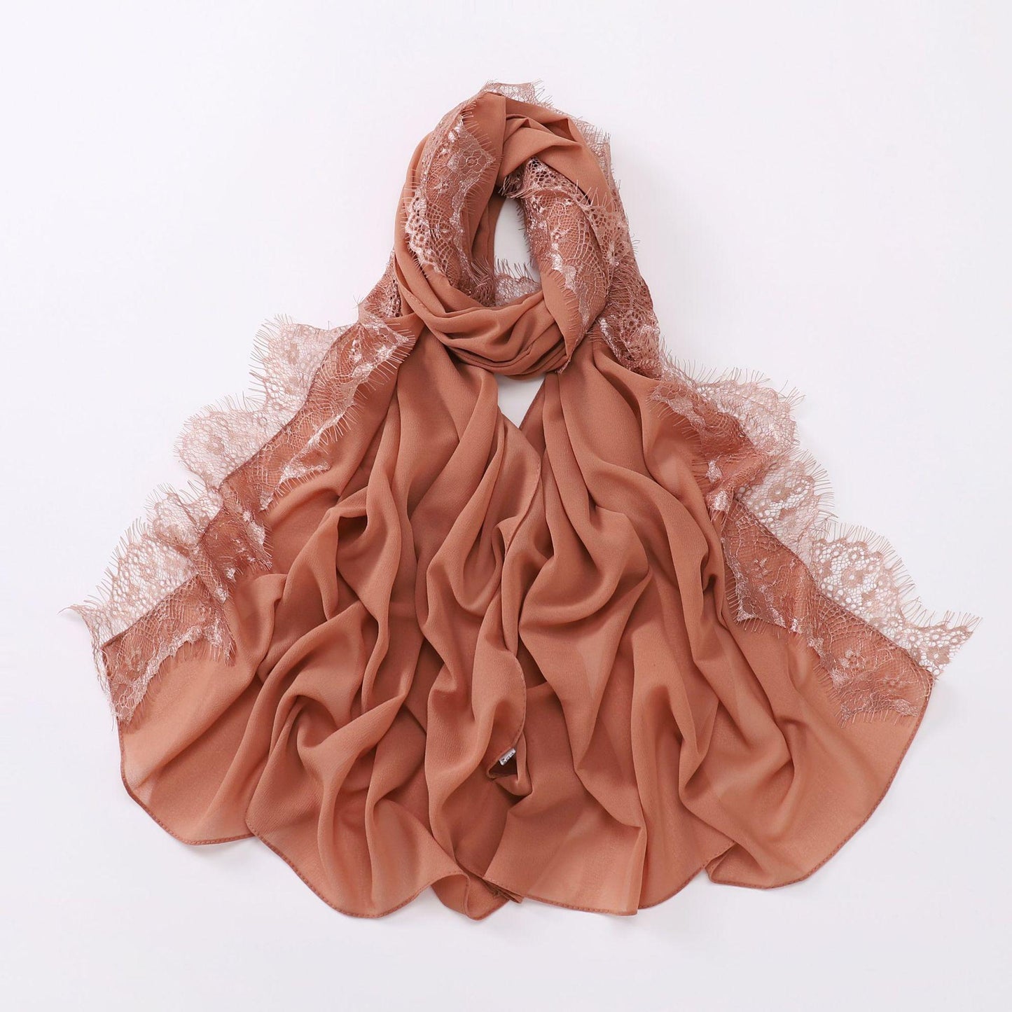 HAYA HA1119 Chiffon Lace Edge Headband Hijab