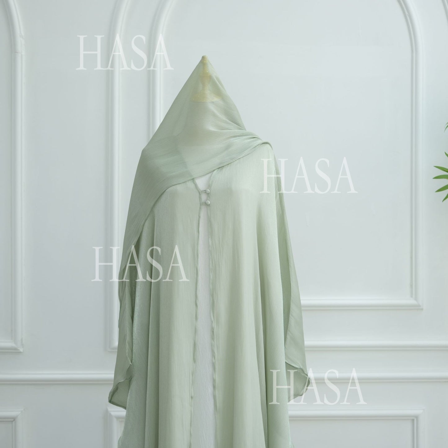 HA6534 Elegant Island Wrinkle Texture Solid Color Cardigan Robe
