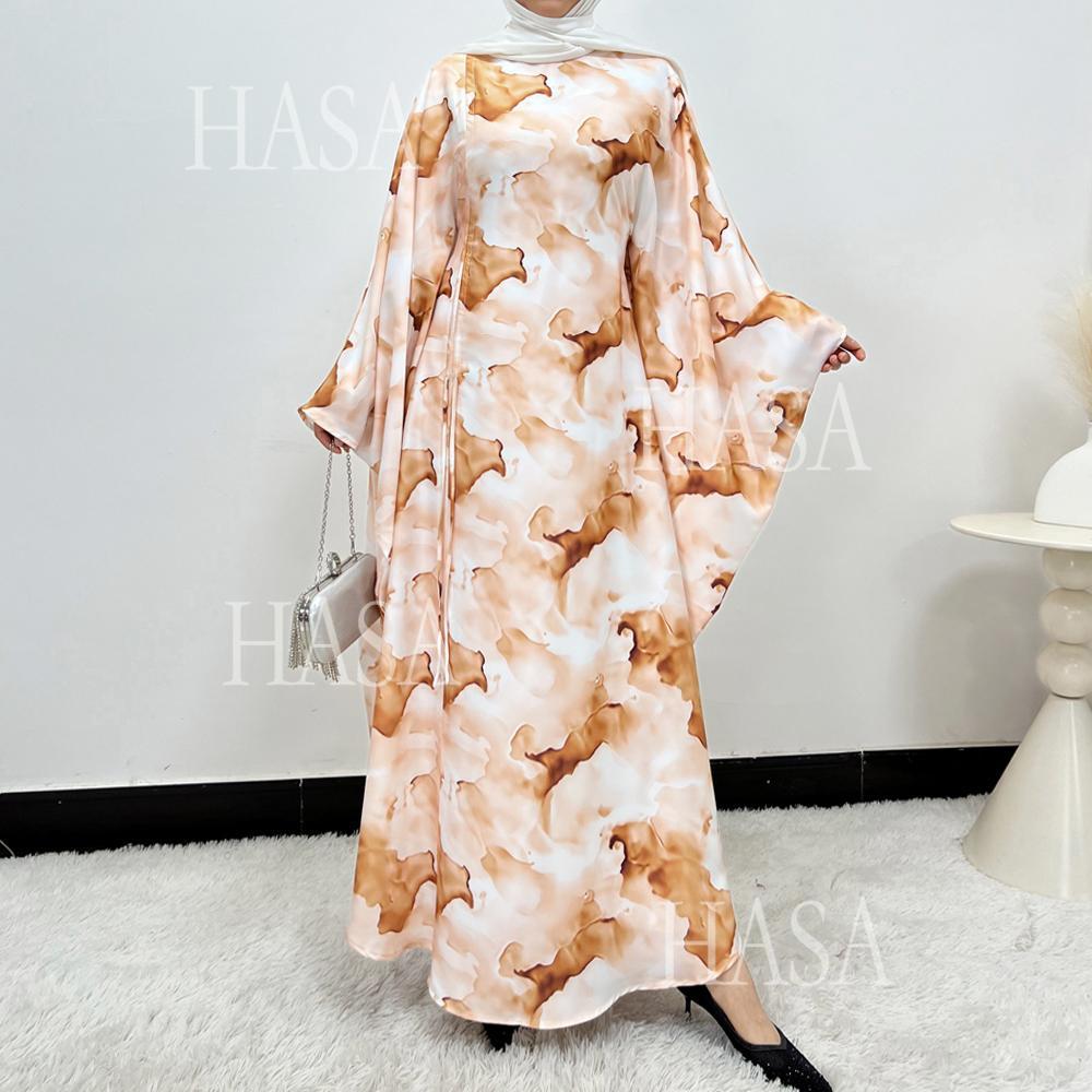 HA6502 Loose-fitting Printed Robe (headscarf Not Included)
