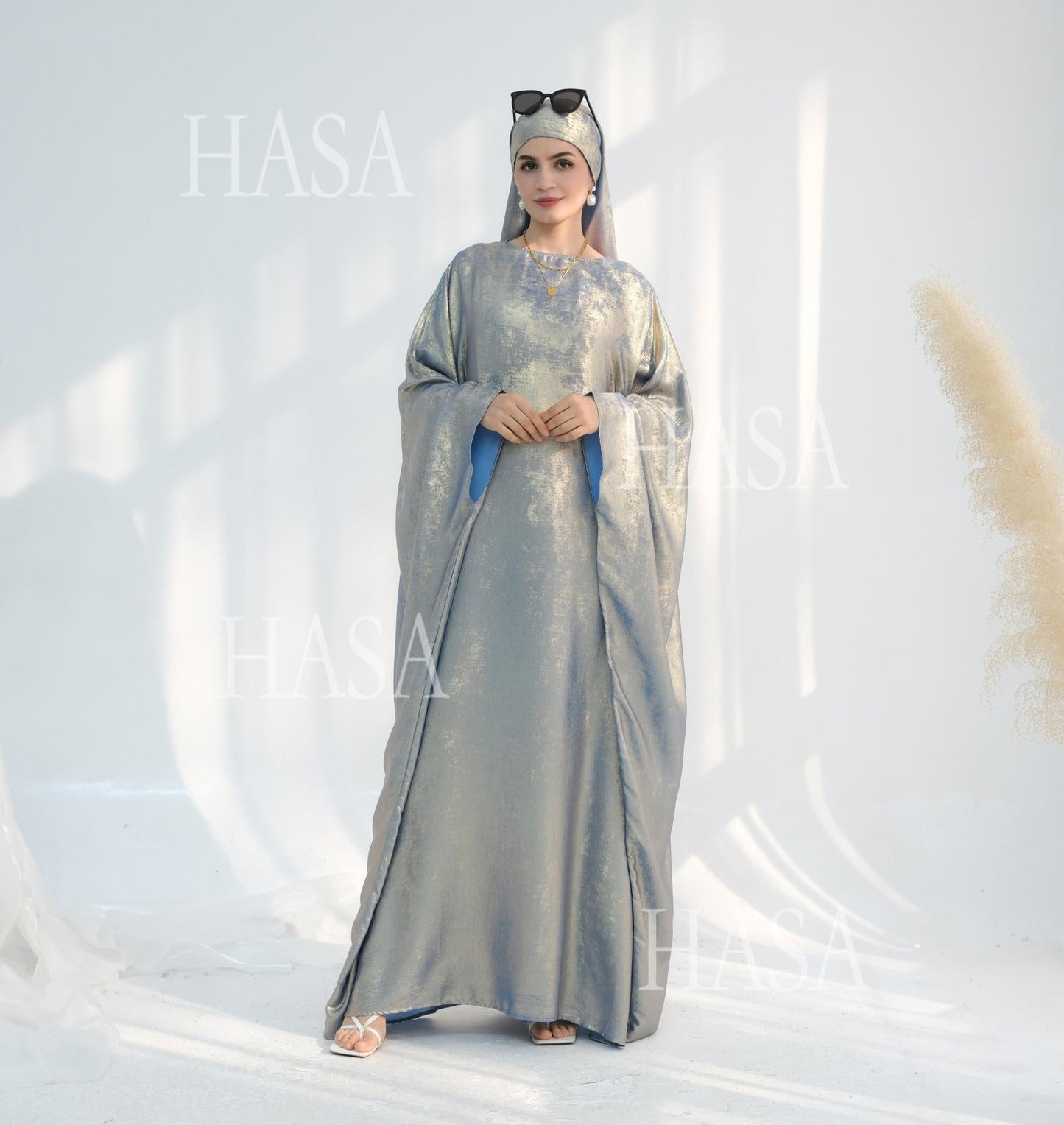 HA5879 Light-sensing Two-piece Dress | with Headscarf Design, The Overall Matching Is More Worry-free