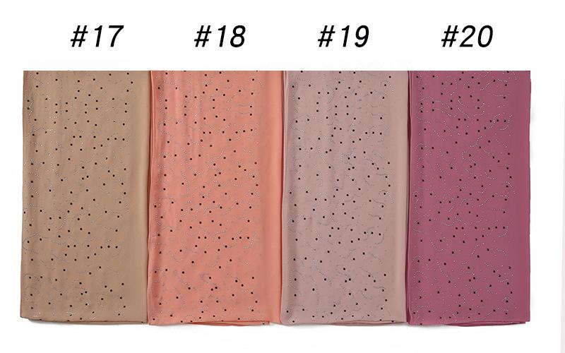HAYA HA1127 Pearl Chiffon Rhinestone Headscarf