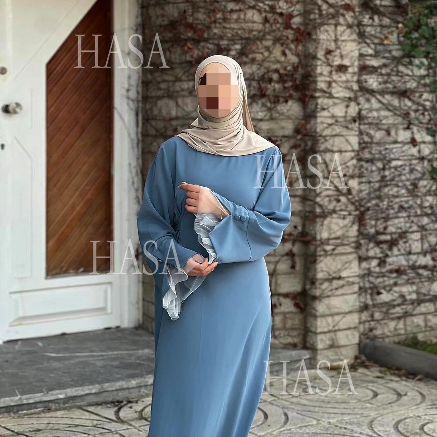 HASA's series HA6507 Simple style spliced lace robe dress (headscarf not included)