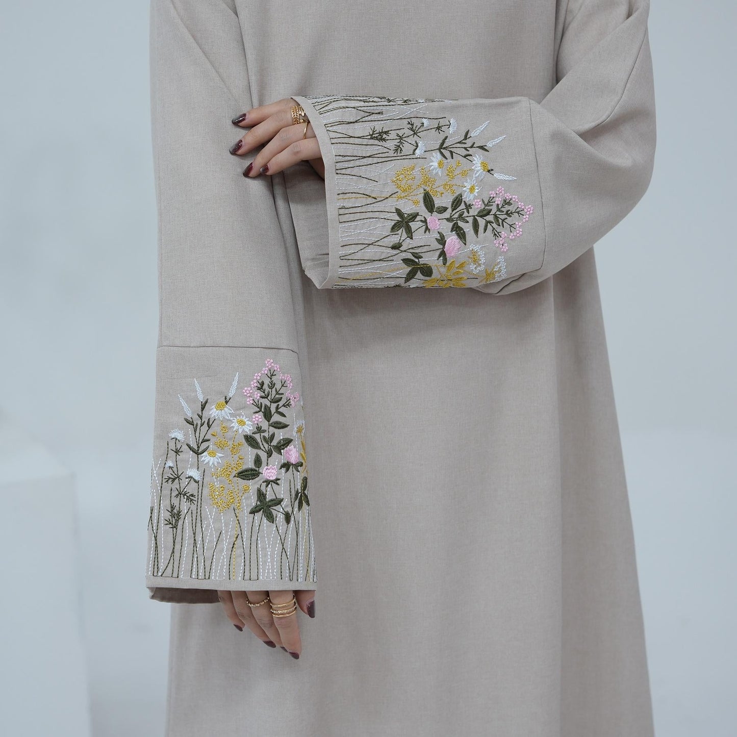 HAYA HAYA1090 Flower Embroidery Elegant Dress
