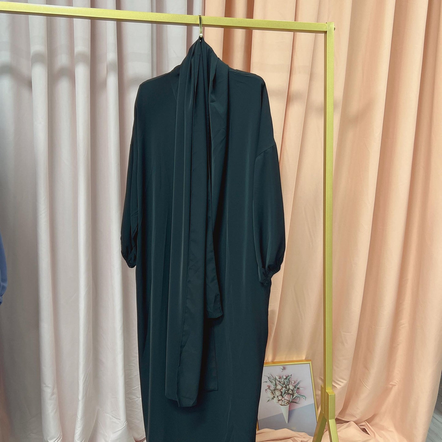 New Middle East Dubai Turkish Robe Dress with Hijab hoody abaya