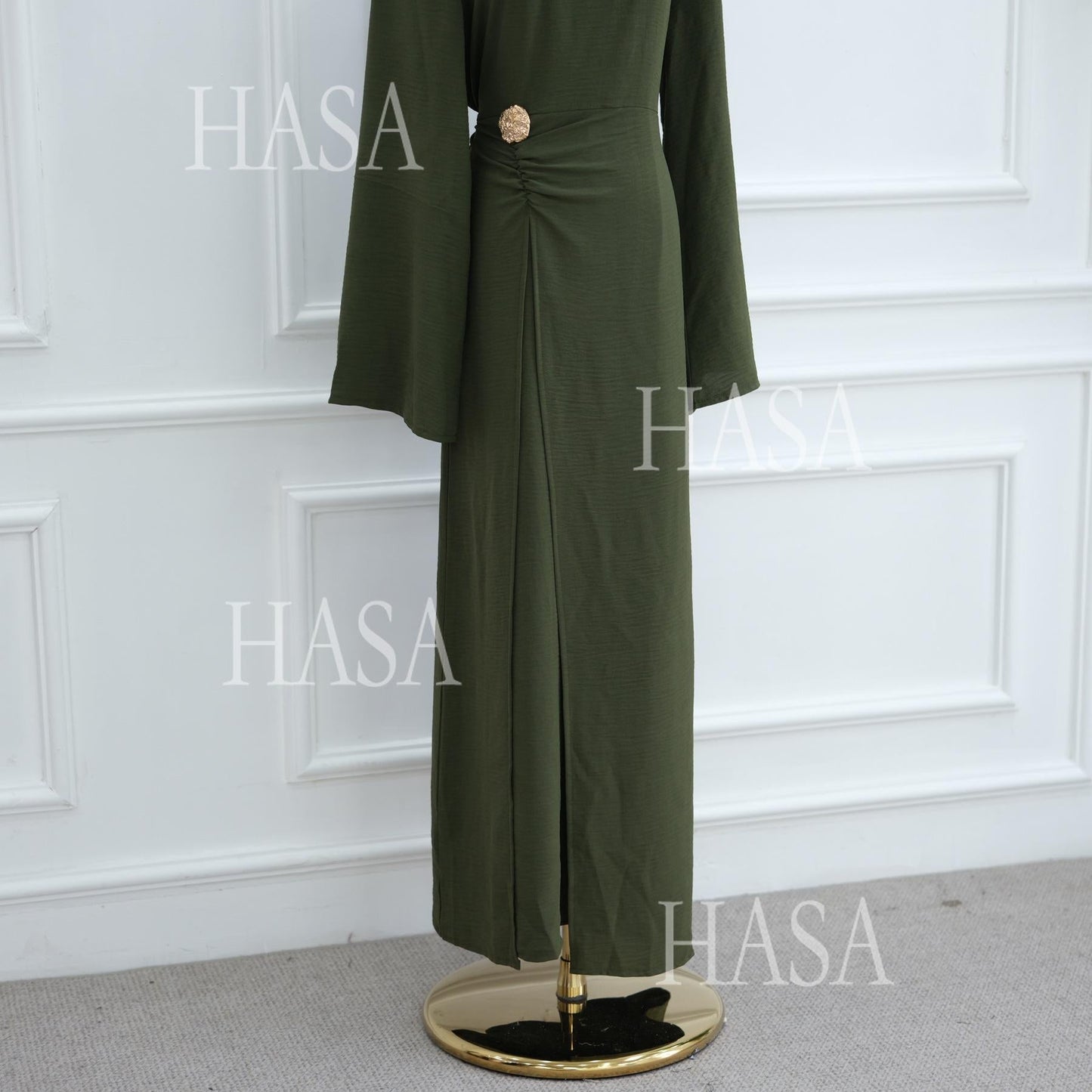 HA6549 Minimalist Abaya with Waist Detail
