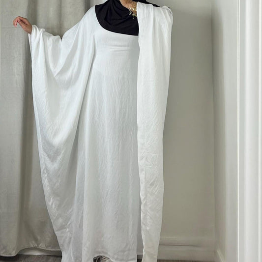 HAYA HAYA0997 Crepe Kaftan with Built-in Belt Waist Bat Sleeves Dress