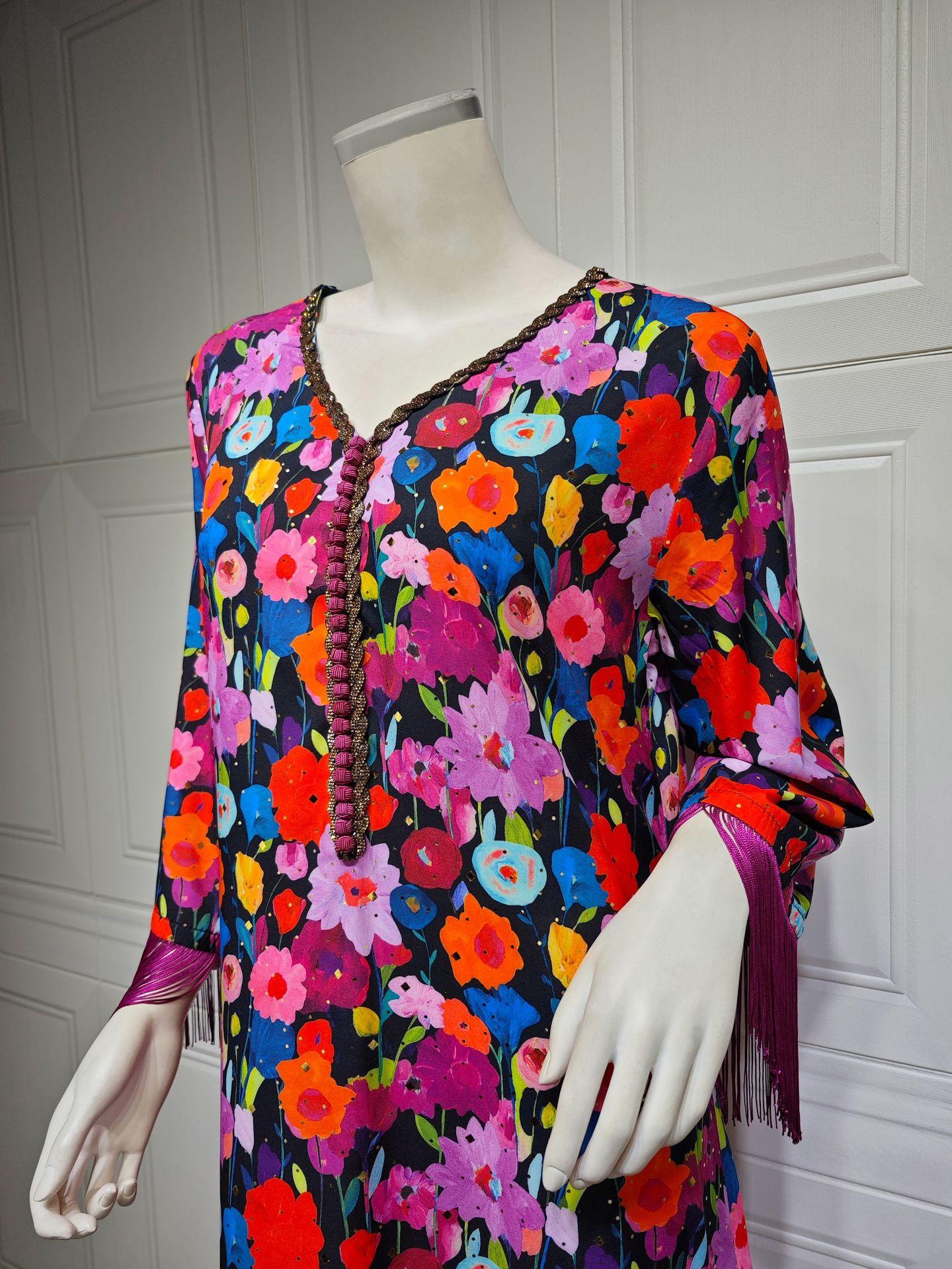 HAYA HAYA1080 Printed Casual Muslim Abaya