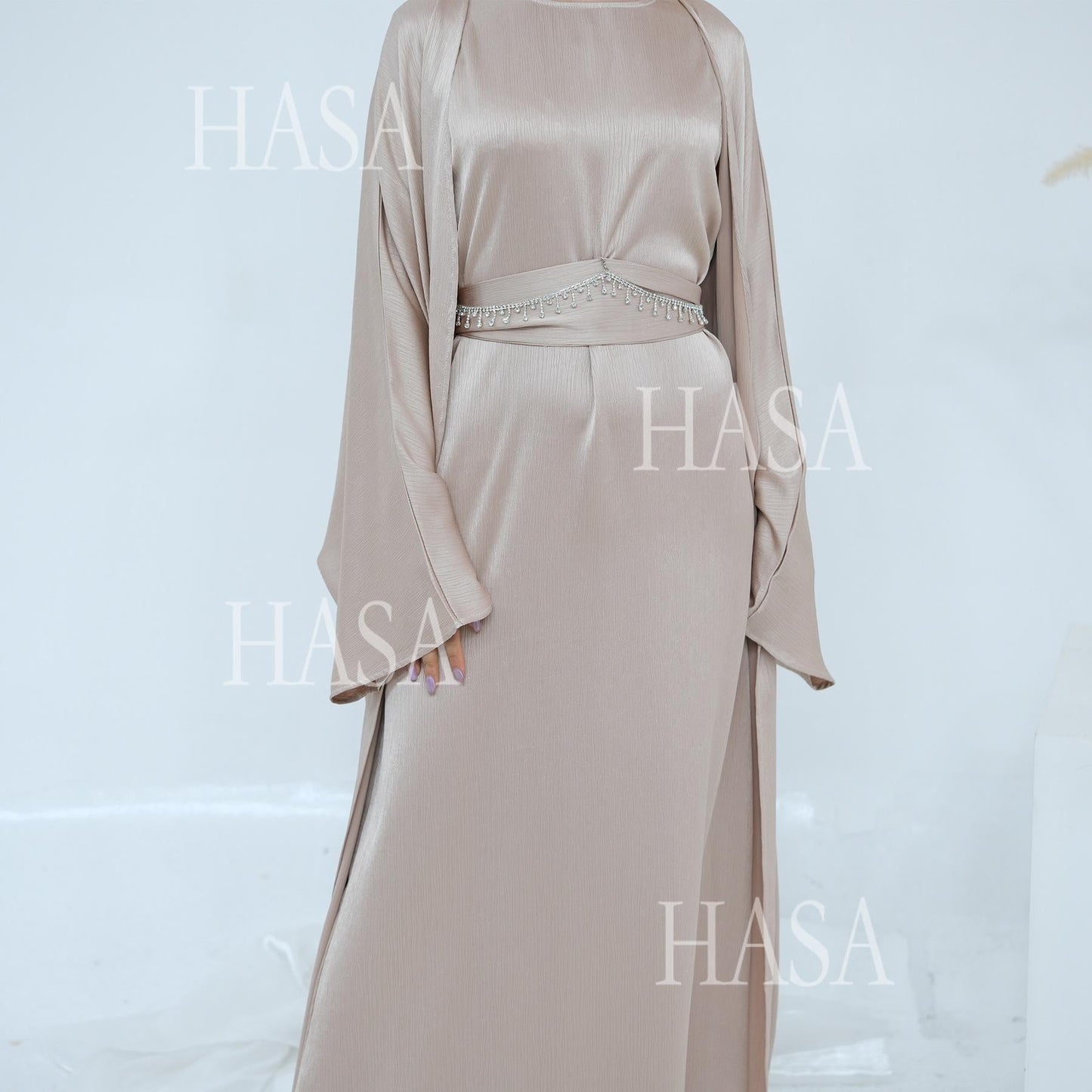 HA6575 Elegant Two-piece Cardigan Robe Set