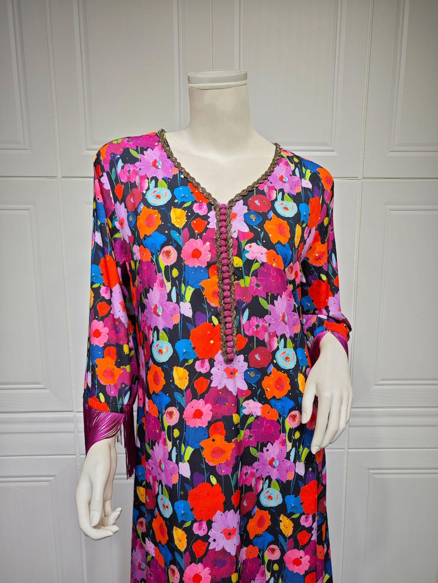 HAYA HAYA1080 Printed Casual Muslim Abaya