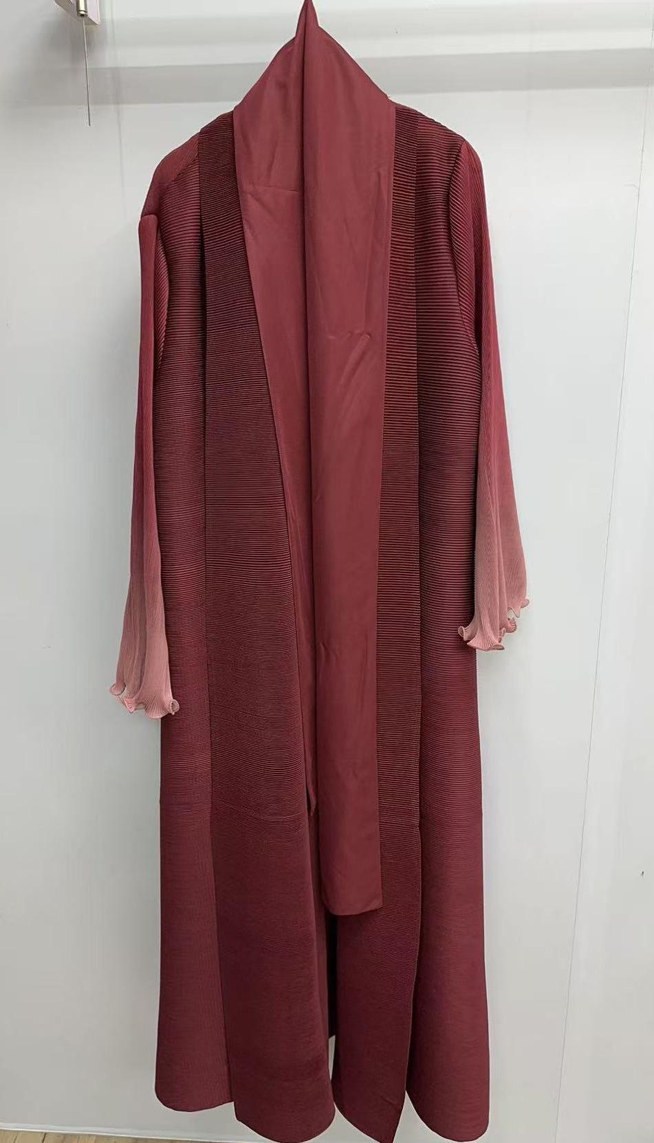 HASASERIES HS6721 Olive Ombre  Green Abaya with Gradient Cuffs