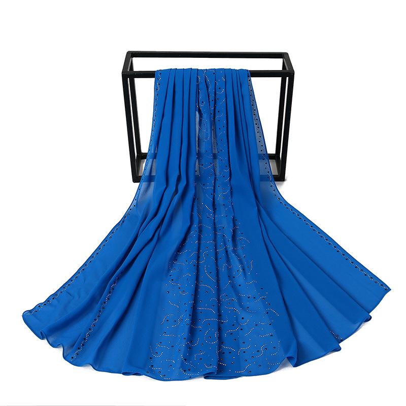 HAYA HA1127 Pearl Chiffon Rhinestone Headscarf