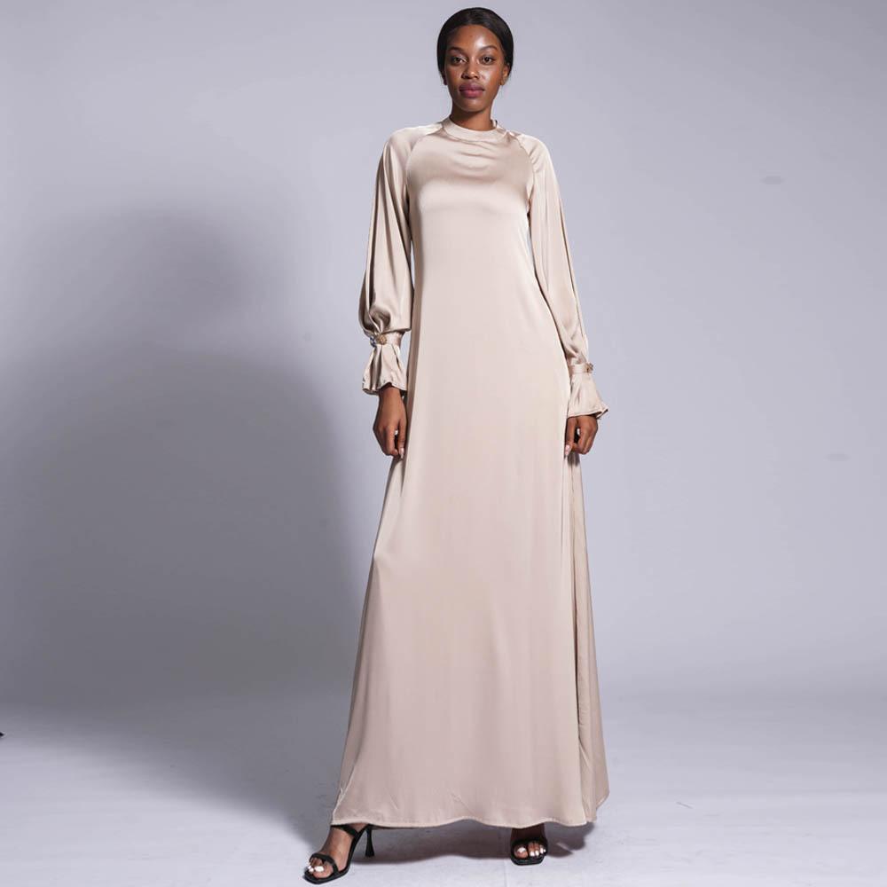 HAYA HAYA0436 Diamond Buckle Long Solid Loose Dress