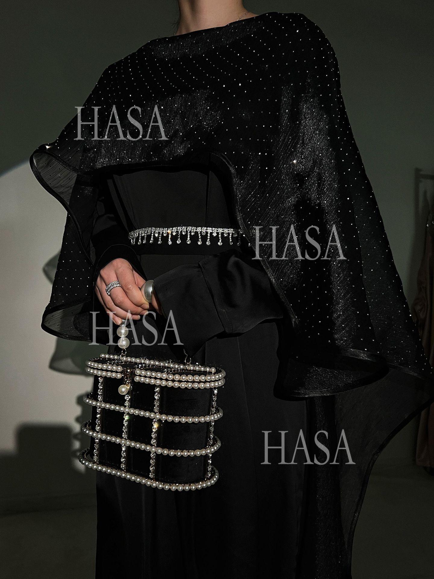 HASA's Series HA6573 Abaya Elegant Cape-style Long Dress