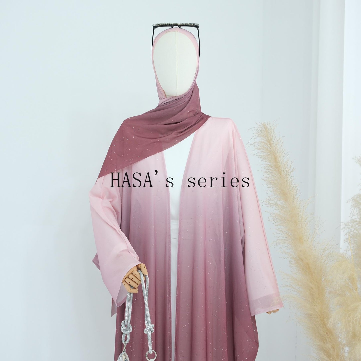 HS4839 Gradient Sequined Long Cardigan