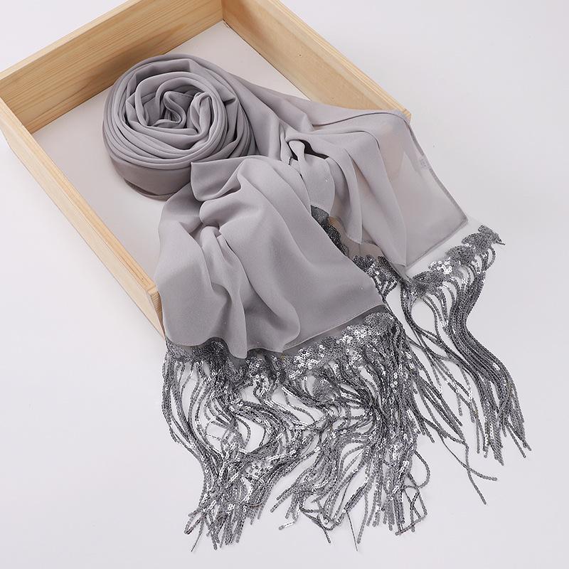 HAYA HA1139 Pearl Chiffon Scarf