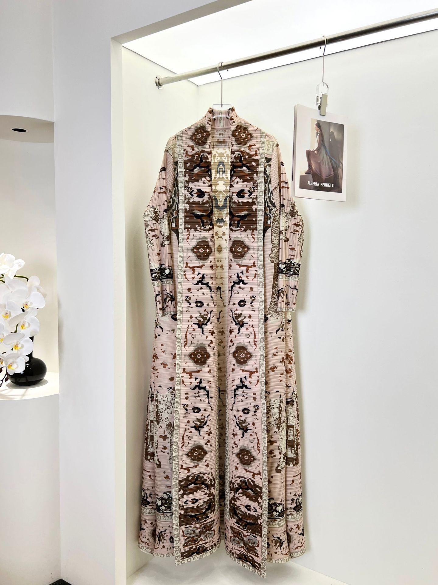 HS6719 Blush Tapestry  Pink Abaya with Intricate Traditional Prints