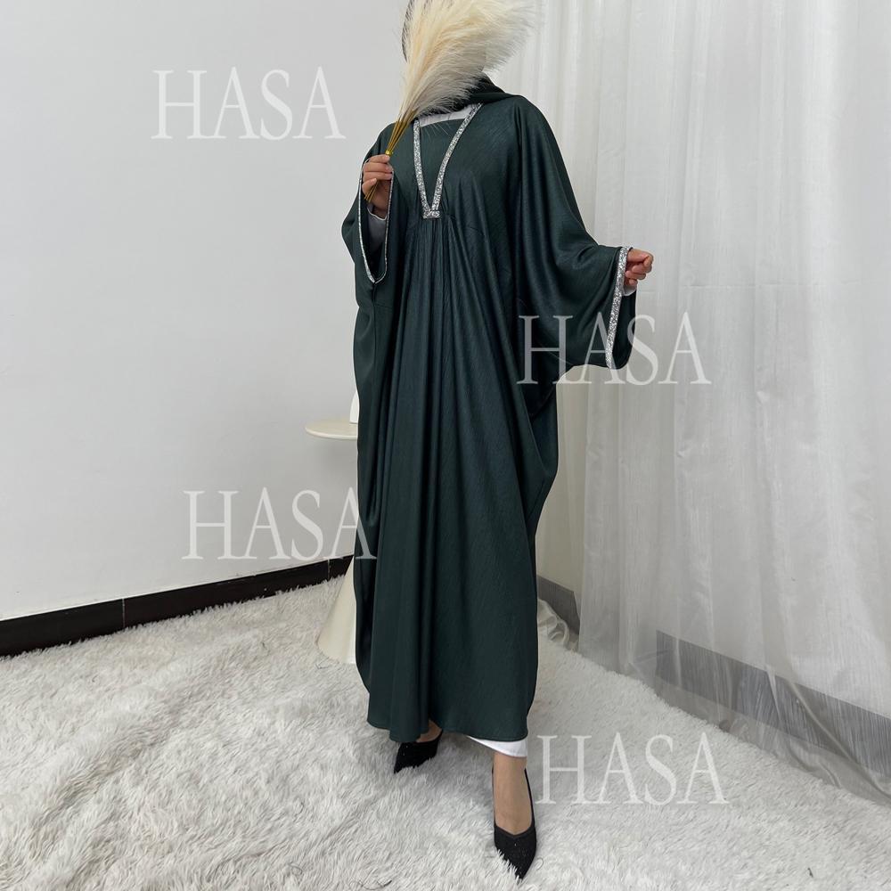 HA6499 Abaya with diamond details on the chest