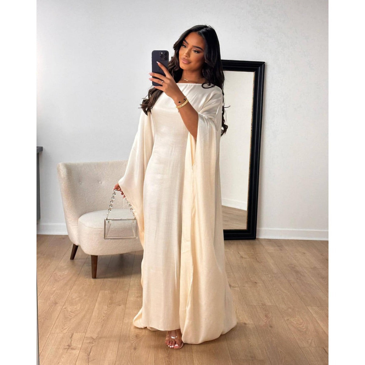 HA1348 Elegant Kaftan in Gold Cotton – 20 Vibrant Colors Available