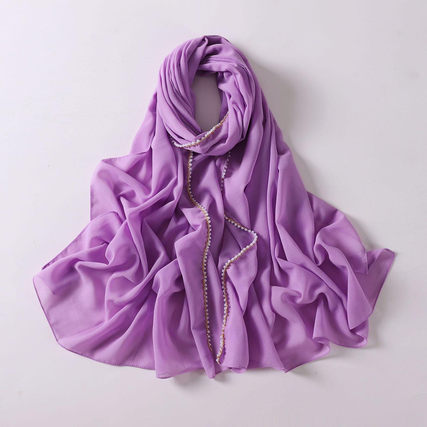 HAYA HA1116 Pearl Chiffon Headband Hijab