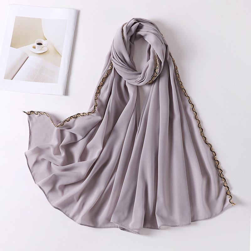 HAYA HA1131 Pearl Chiffon Lace Chain Headband