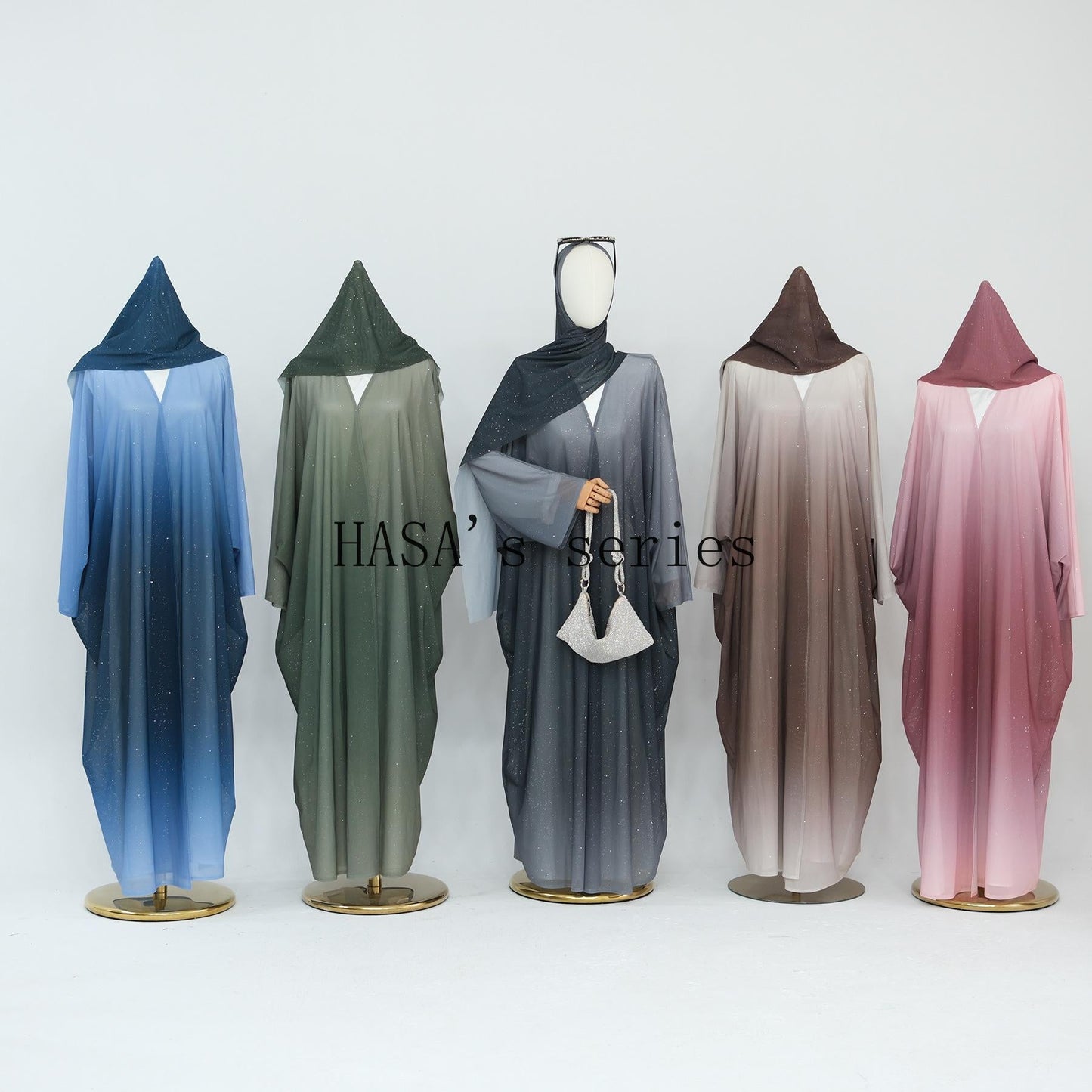HS4839 Gradient Sequined Long Cardigan