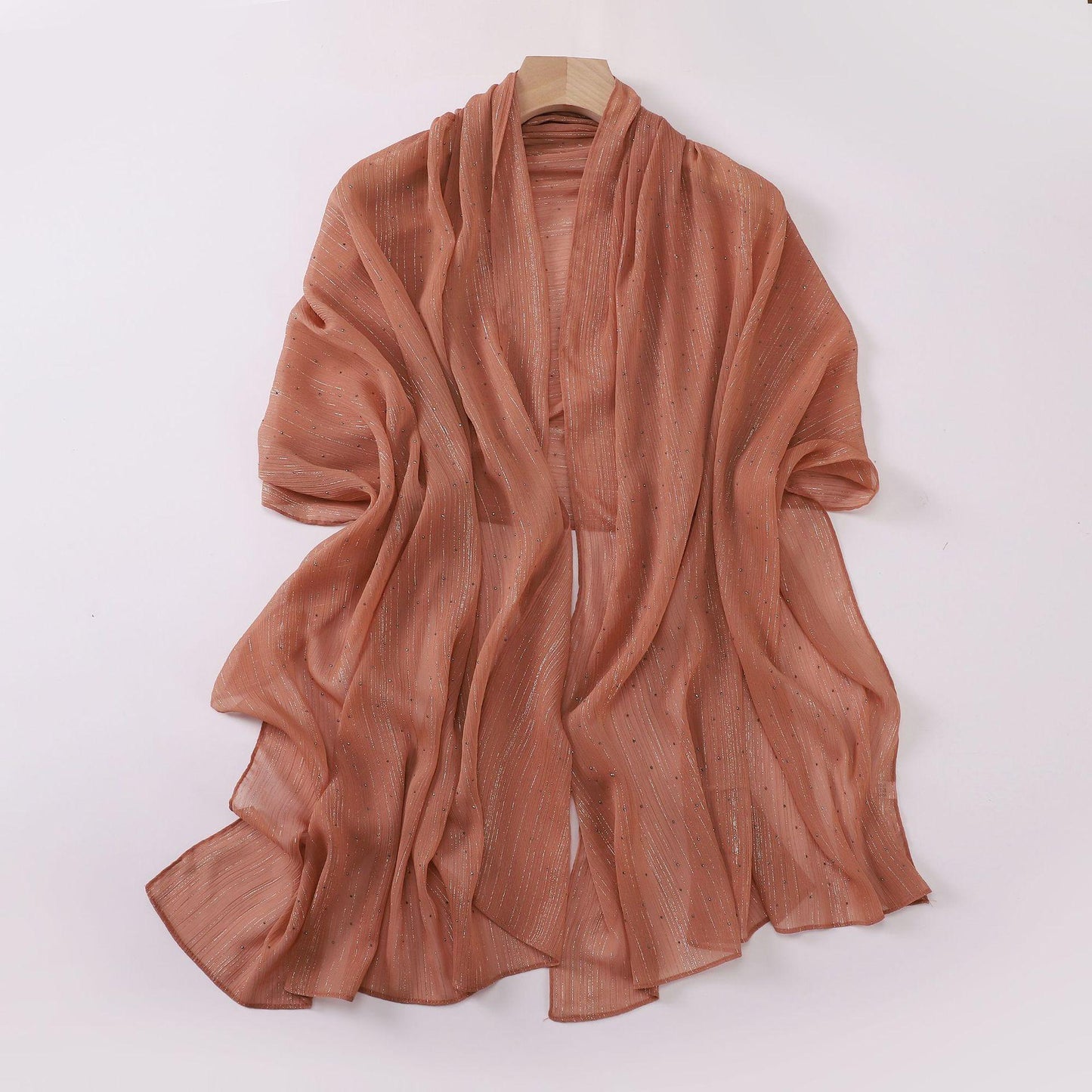HAYA HA1114 All Over The Sky Hot Drilling Long Scarf Hijab