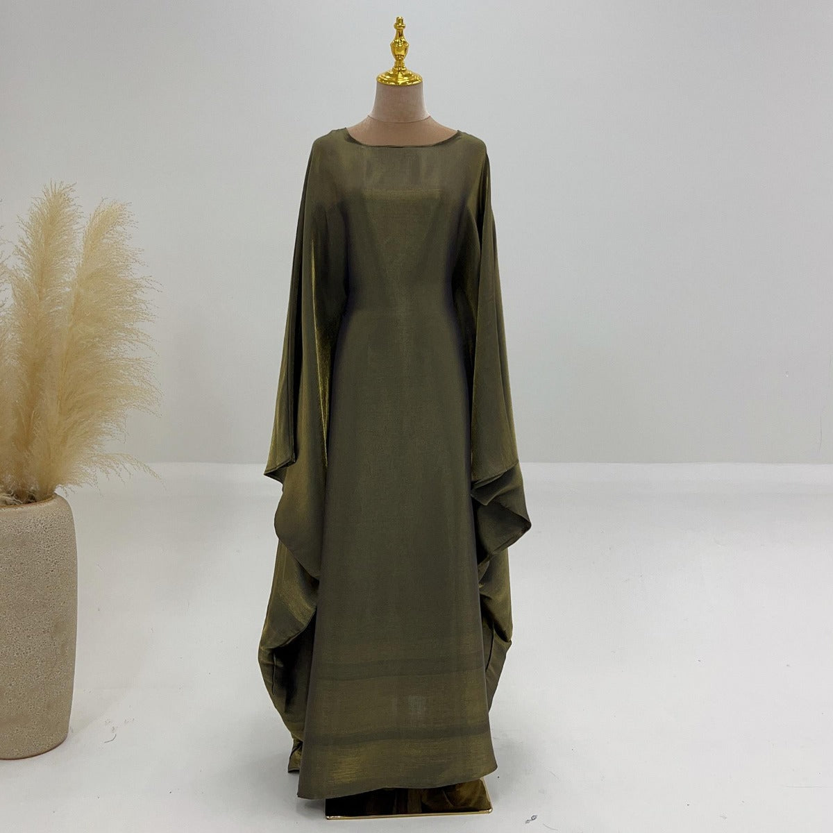 HA1348 Elegant Kaftan in Gold Cotton – 20 Vibrant Colors Available