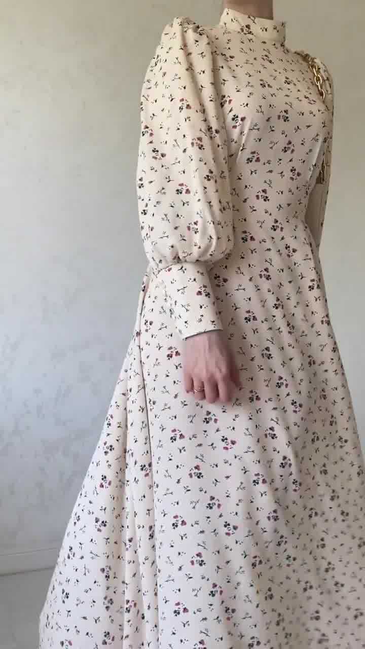 HAYA HAYA1027 Lace Up Floral Dress Long Skirt