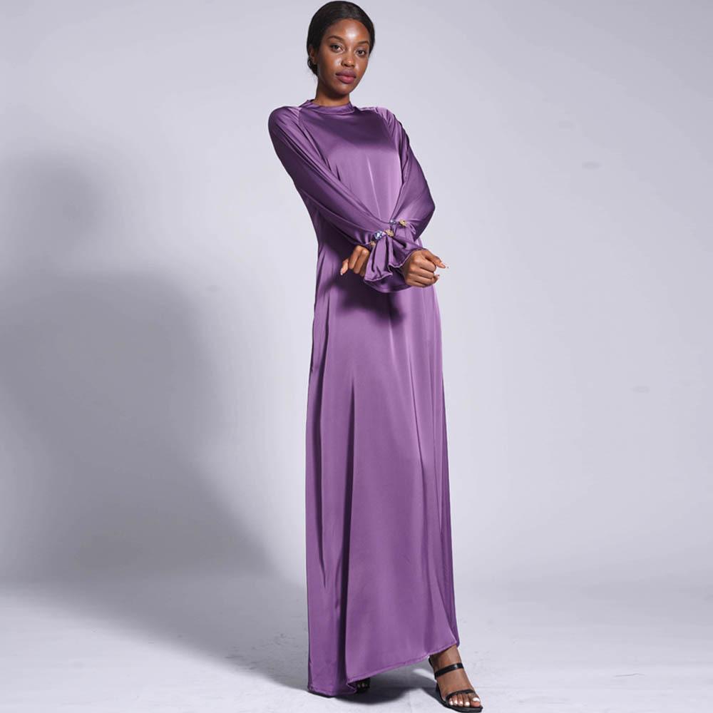 HAYA HAYA0436 Diamond Buckle Long Solid Loose Dress