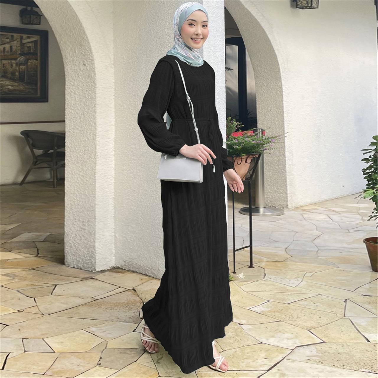 HAYA HAYA1049 Long Chiffon Pleated Dress
