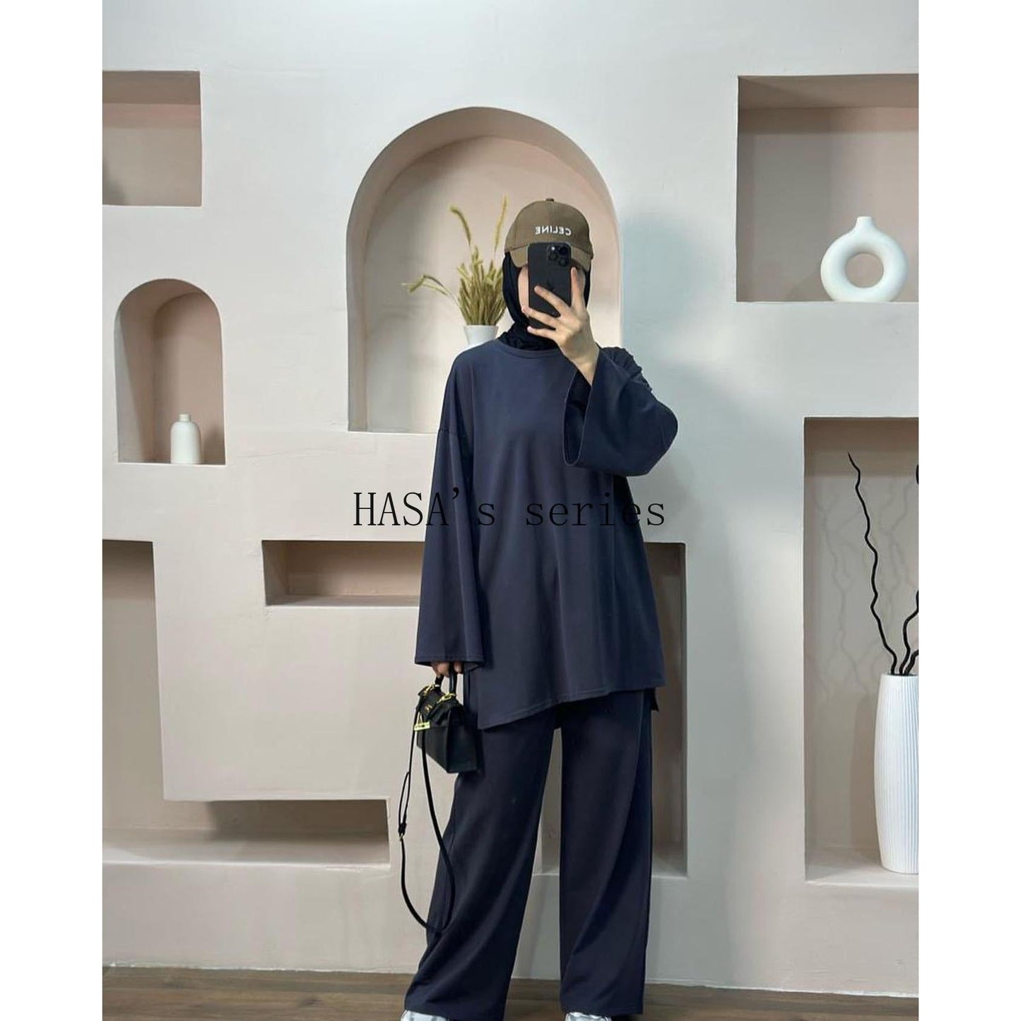 HA5488 Fashionable and Comfortable Loose Two-piece Suit - Simple Solid Color Design two  piece co  ords