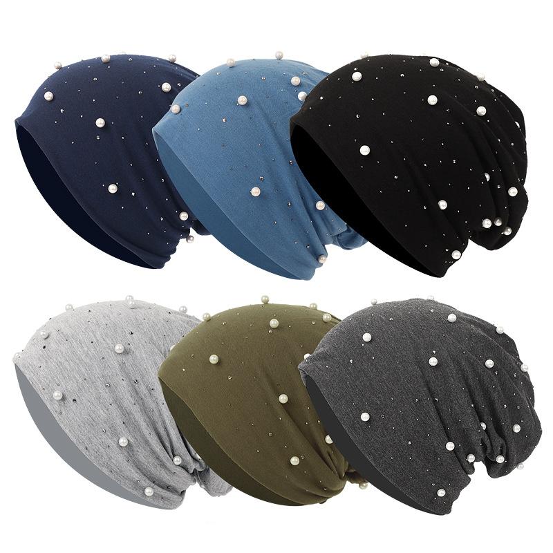 HAYA HA1092 Pearl Hot Diamond Pullover Cap