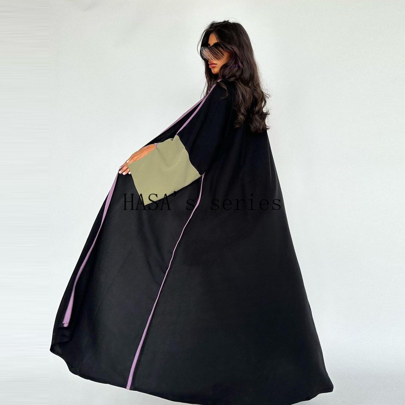 HS5089 Color-blocked Patchwork Long-sleeved Dress, A Stylish and Elegant Long Design.