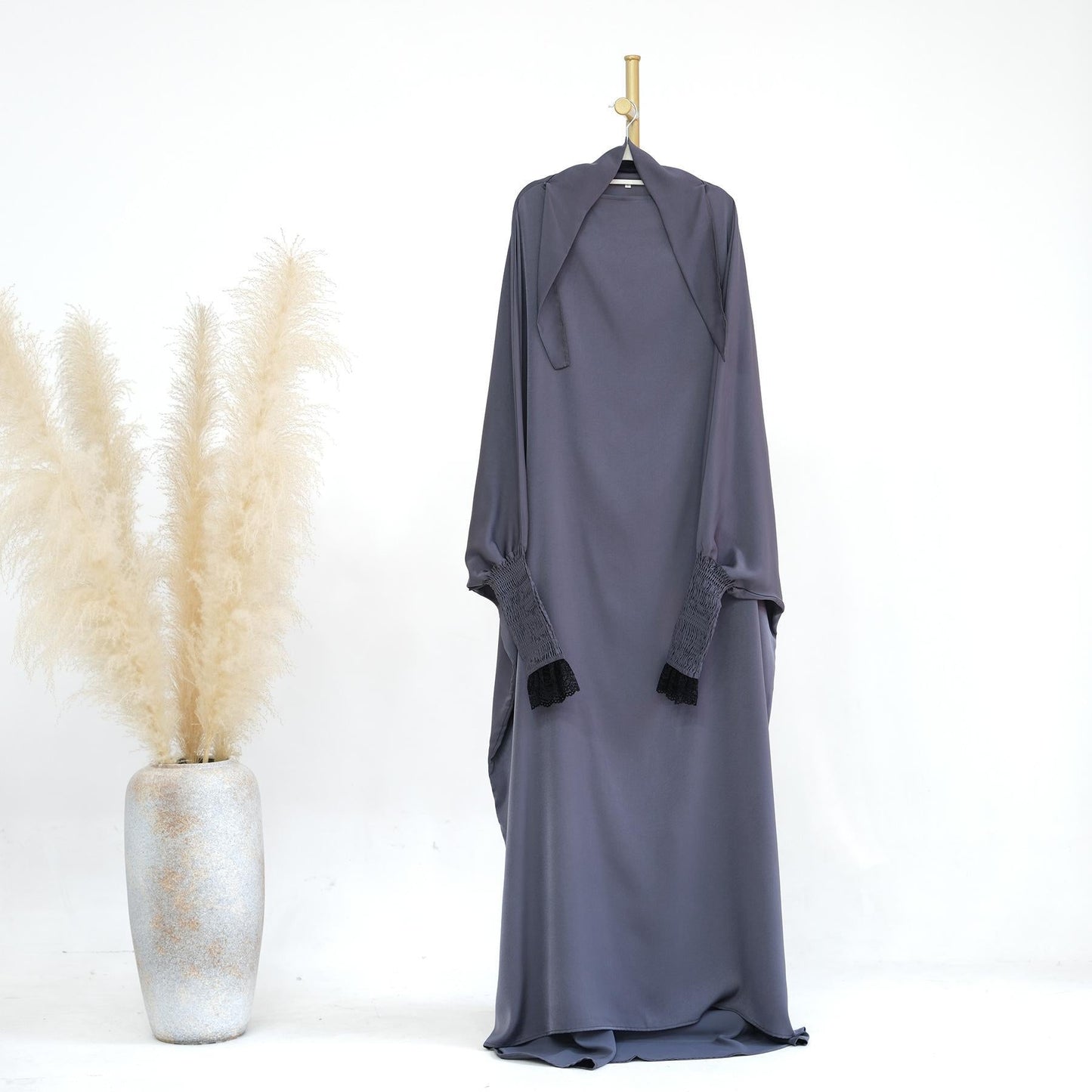 HAYA HAYA0721 Solid Color Robe Dress with A Large Swing