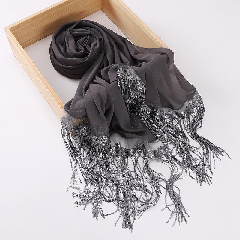 HAYA HA1139 Pearl Chiffon Scarf