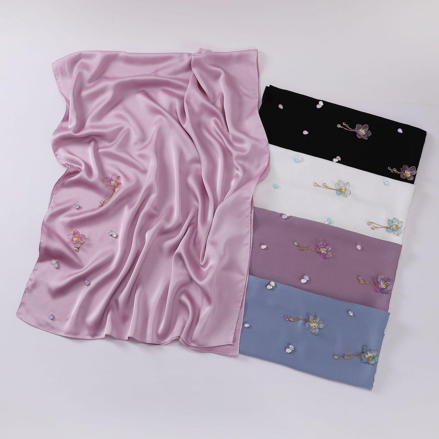 HAYA HA1115 Chiffon Handsewn Flower Headband Hijab