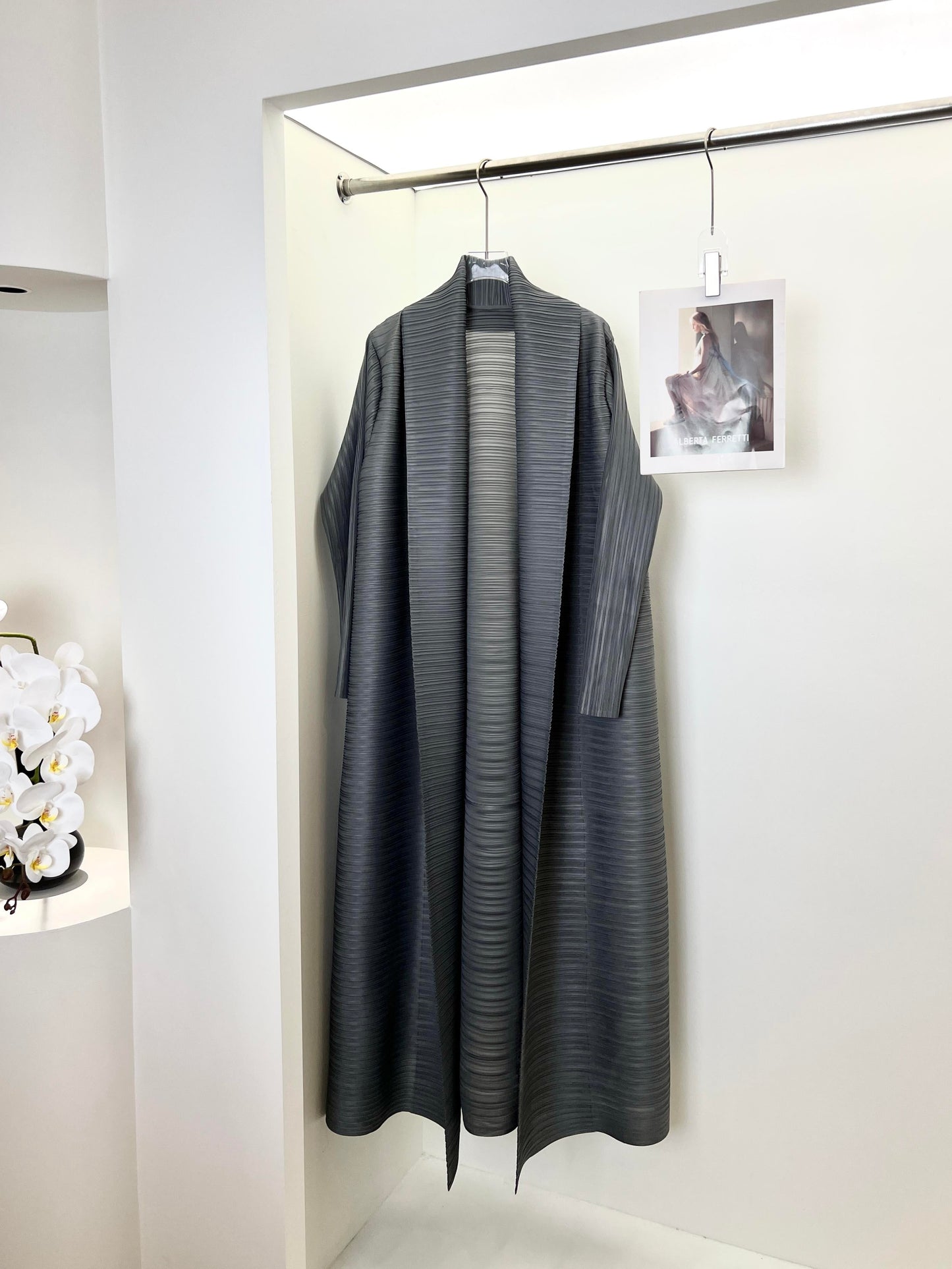 HS6729 Chocolate Crinkle | Brown Textured Open Abaya