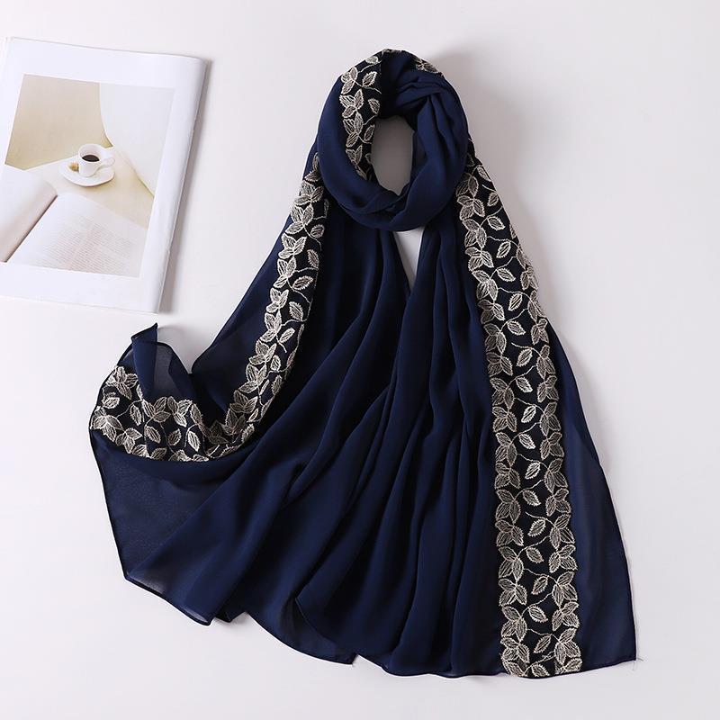 HAYA HA1130 Pearl Chiffon Lace Headscarf