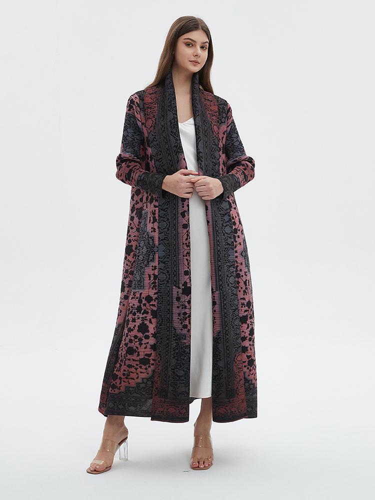 HS6705 Midnight Blush , Intricate Patterned Abaya for Ramadan