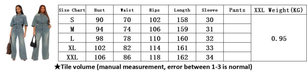 HASASERIES HS6686 Washed Denim Slim-fit Flared Jumpsuit