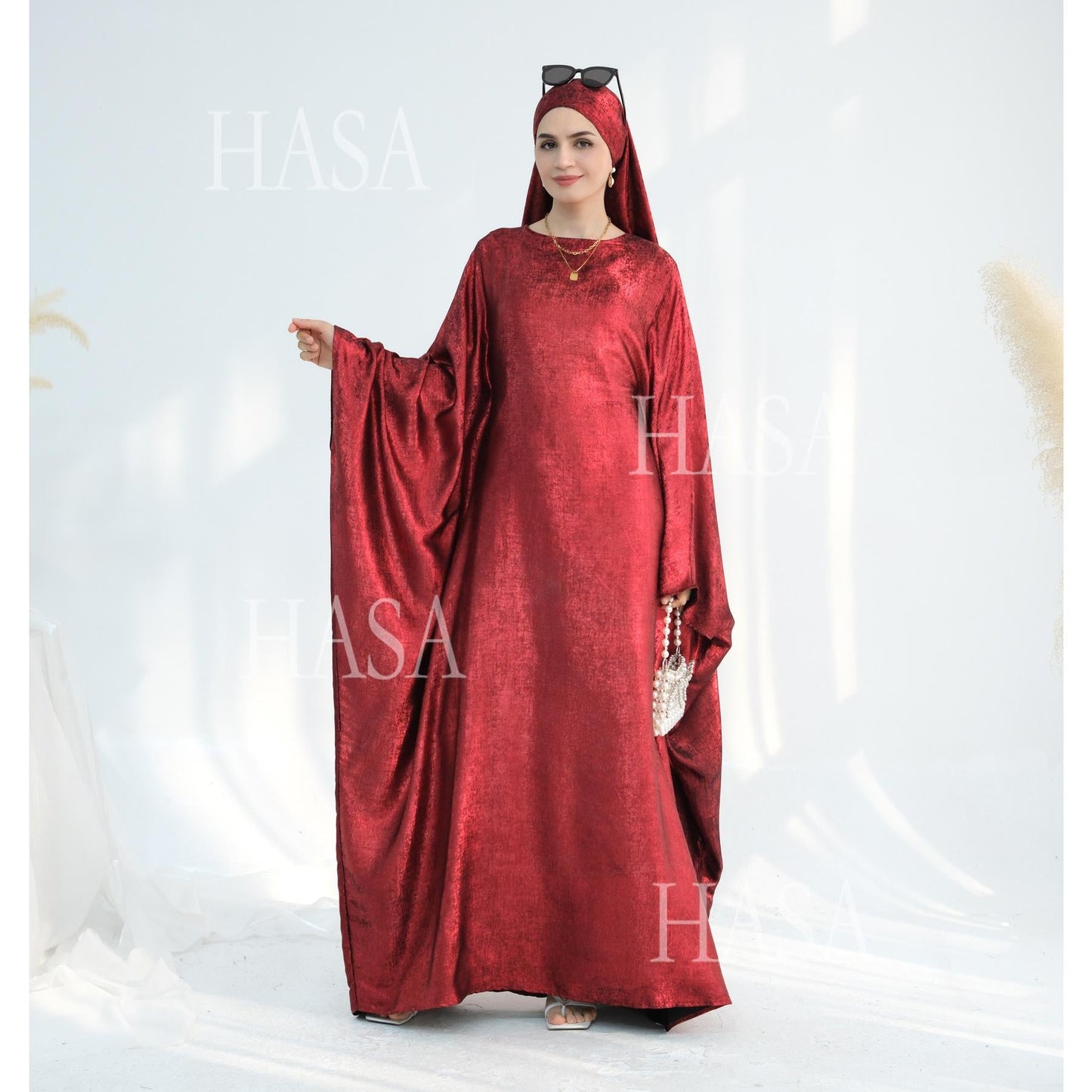 HA5879 Light-sensing Two-piece Dress | with Headscarf Design, The Overall Matching Is More Worry-free