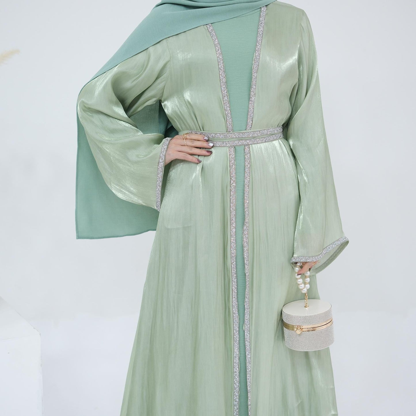 HAYA HA1185 3pcs Set Cardigan+Inner Dress+Hijab