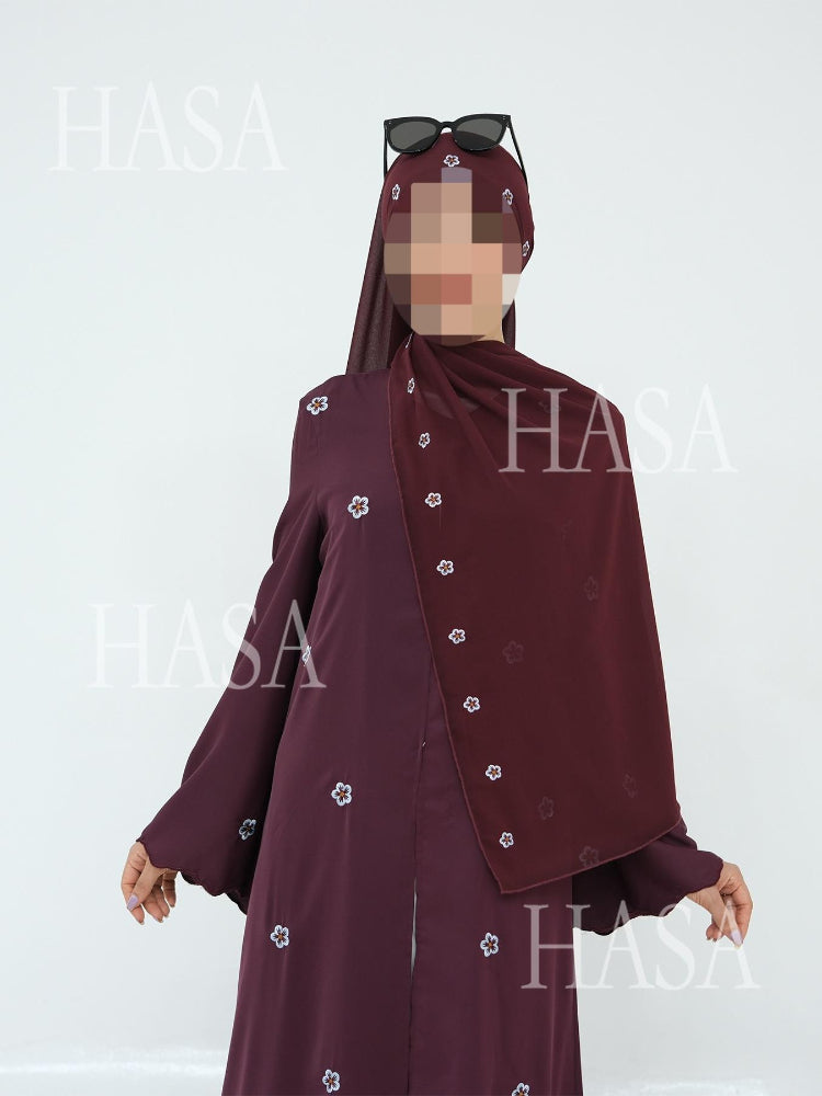 HA6612 All-over Embroidered Cardigan Two-piece Set