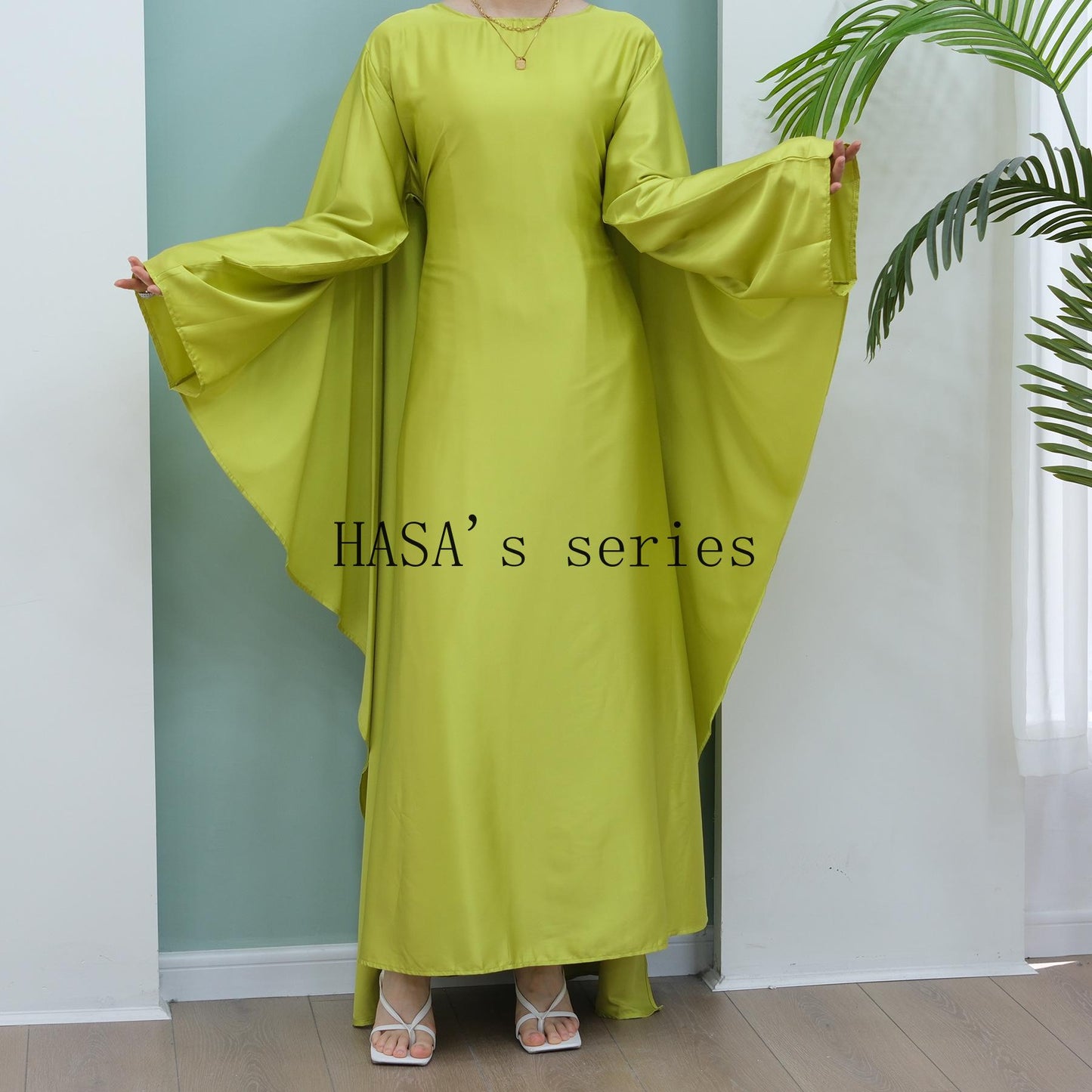 HS4835 High-density Stretch Satin Long Dress, Simple, Elegant, and Comfortable To Wear.
