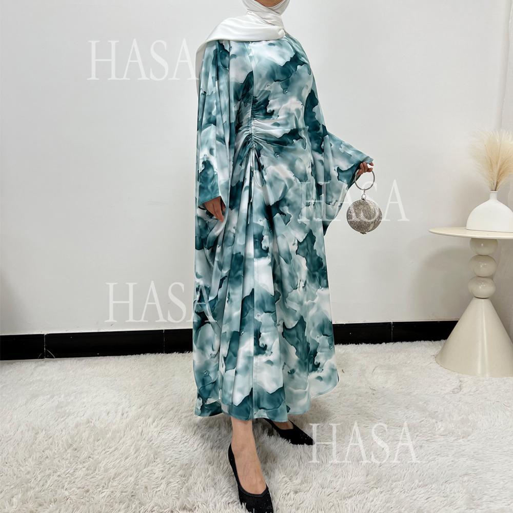 HA6502 Loose-fitting Printed Robe (headscarf Not Included)