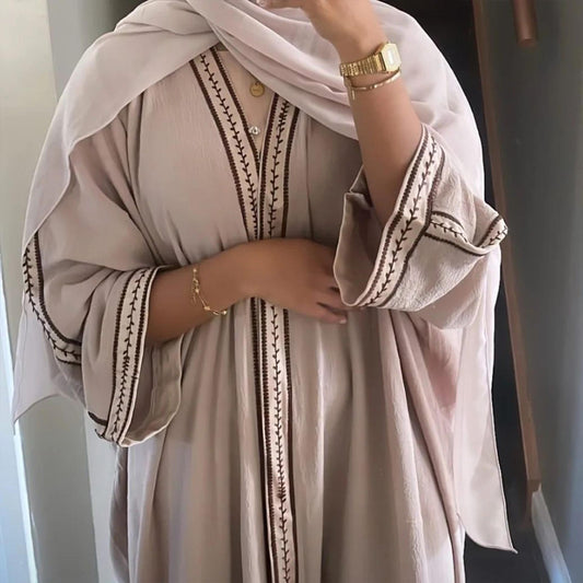 HAYA HAYA1016 Embroidered Lace Dress Robe