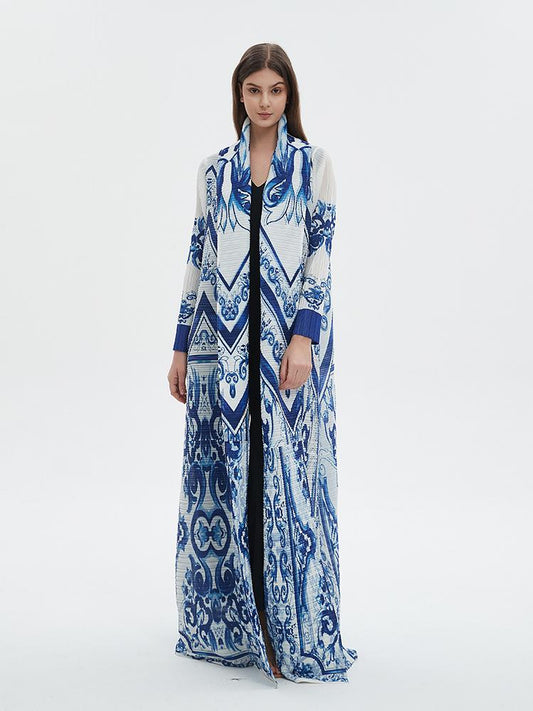 HS6704 Porcelain Dreams Blue and White Abaya for Ramadan