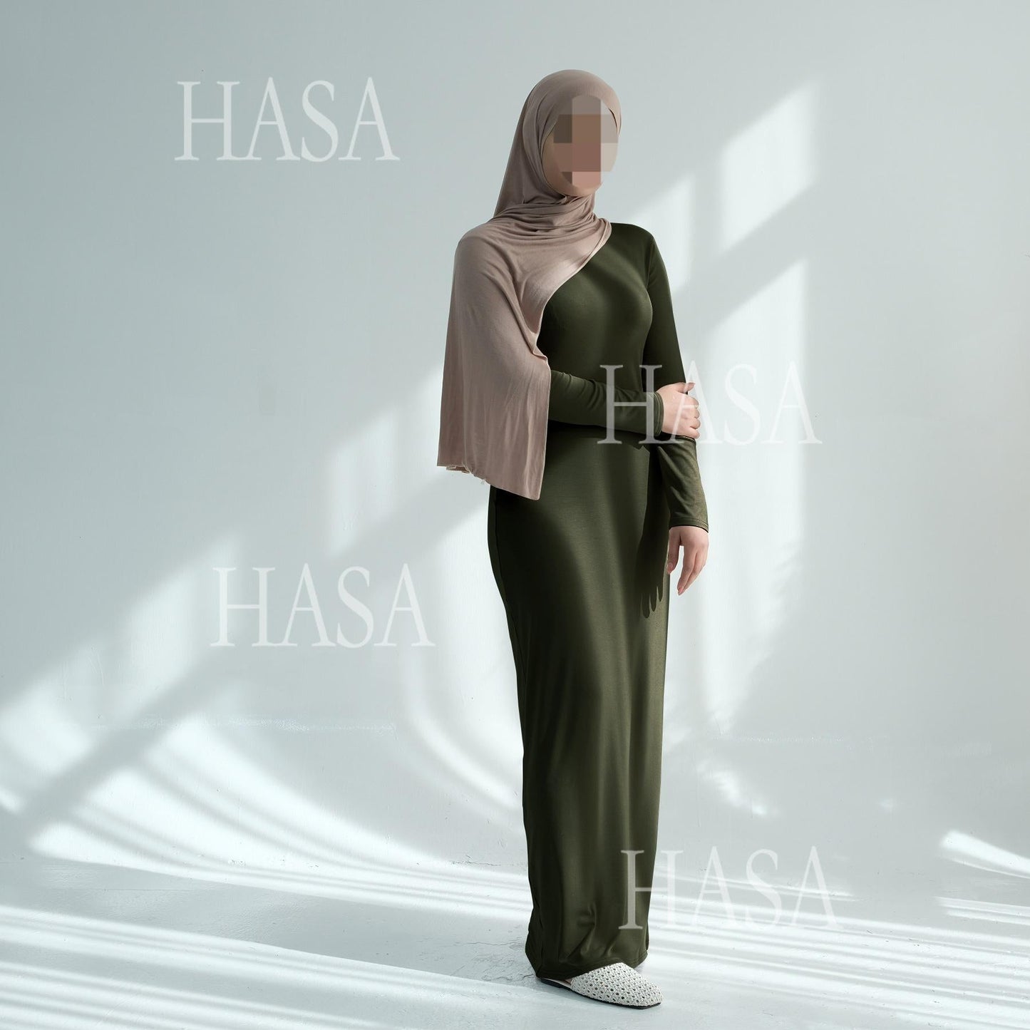 HA6565 Basic Solid Color Modal Cotton Long Dress